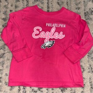 Philadelphia Eagles Toddler Girls Pink Long Sleeve Shirt